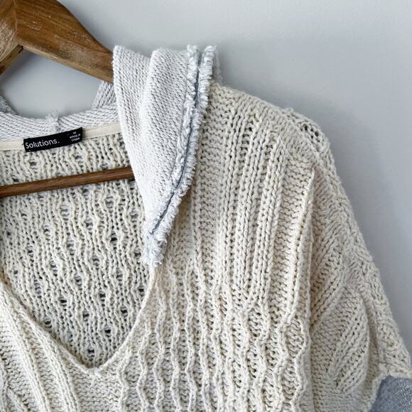 Solutions Cozy Knit Hoodie/Sweater Hybrid Size Medium EUC - Picture 6 of 12